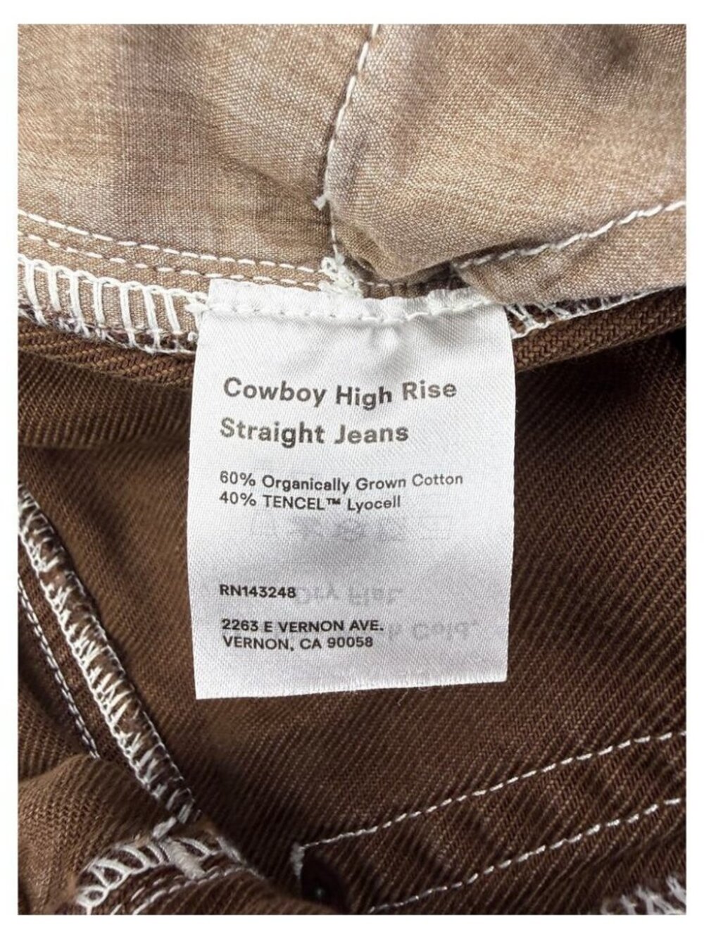 Reformation Cowboy Straight Jeans High Rise Chocolate - Picture 7 of 8